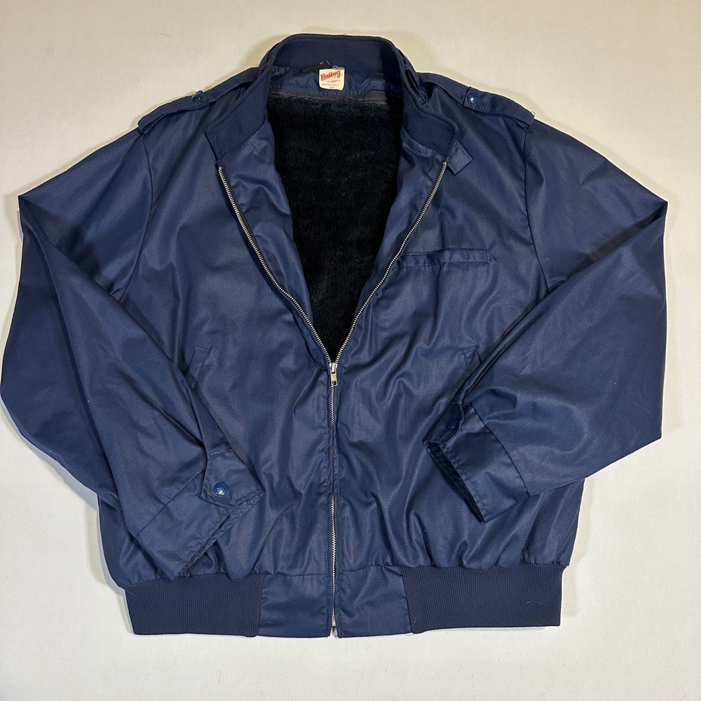Vintage Unitog Work Jacket Men's‎ XX Large Blue Union Made USA Bomber Fur Lined